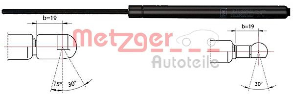 METZGER 2110356 - Gasfeder, Koffer-/Laderaum