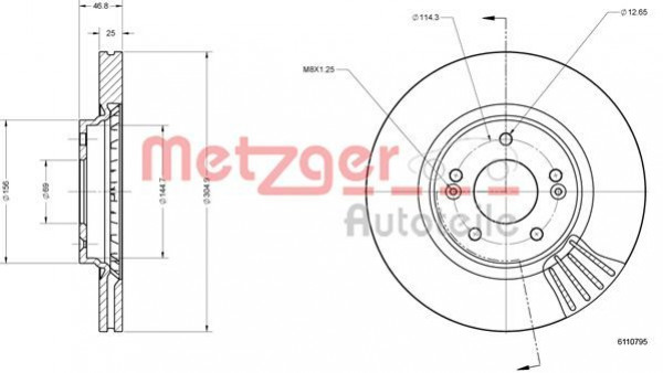 METZGER 6110795 - Bremsscheibe