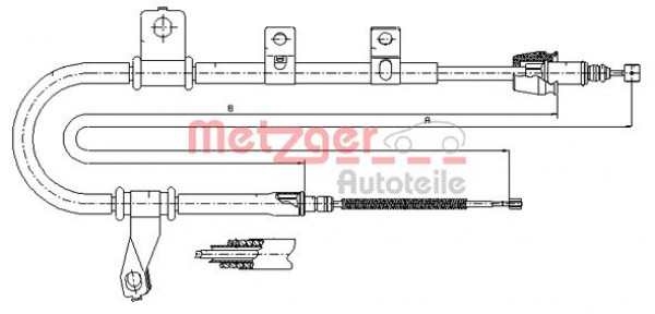 METZGER 17.2560 - Seilzug, Feststellbremse