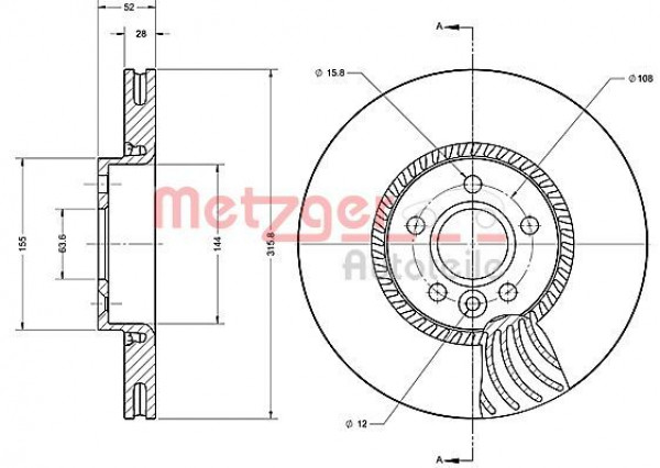METZGER 6110504 - Bremsscheibe