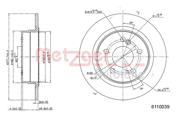 METZGER 6110039 - Bremsscheibe