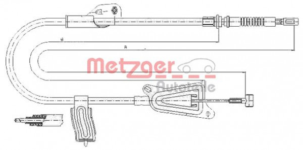 METZGER 17.0124 - Seilzug, Feststellbremse