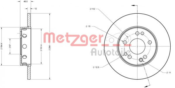 METZGER 6110325 - Bremsscheibe