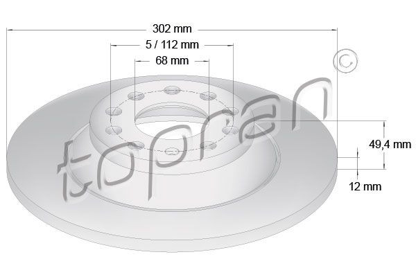 TOPRAN 110312 - Bremsscheibe