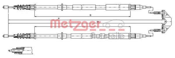METZGER 11.5950 - Seilzug, Feststellbremse