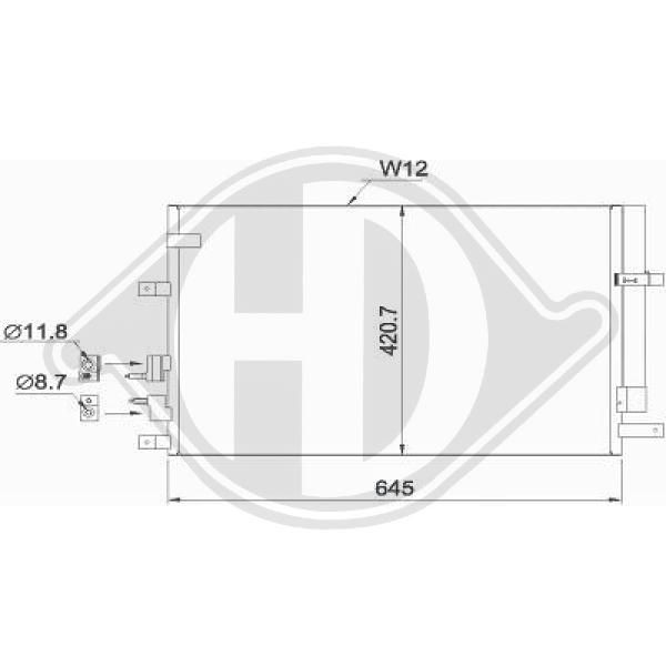 DIEDERICHS DCC1545 - Kondensator, Klimaanlage