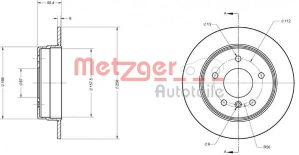 METZGER 6110144 - Bremsscheibe