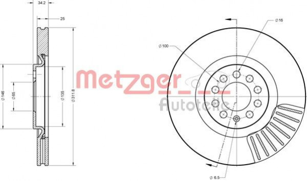 METZGER 6110387 - Bremsscheibe