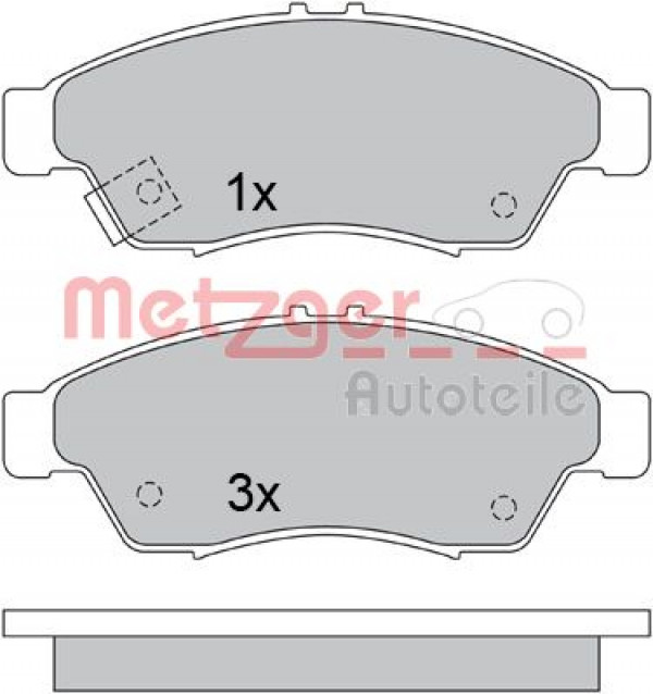 METZGER 1170584 - Bremsbelagsatz, Scheibenbremse
