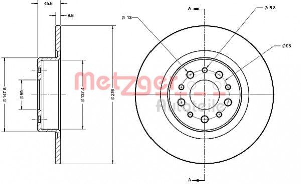 METZGER 6110320 - Bremsscheibe