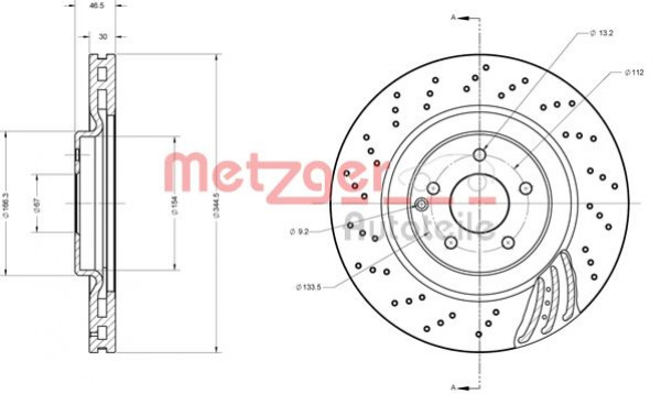 METZGER 6110614 - Bremsscheibe