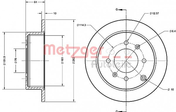 METZGER 6110464 - Bremsscheibe