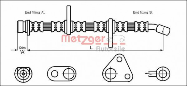 METZGER 4113500 - Bremsschlauch