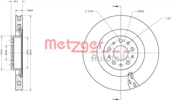 METZGER 6110752 - Bremsscheibe
