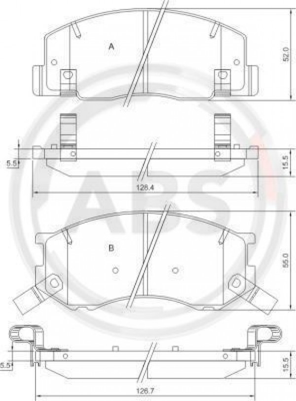 A.B.S. 37399 - Bremsbelagsatz, Scheibenbremse