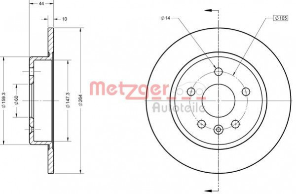 METZGER 6110847 - Bremsscheibe