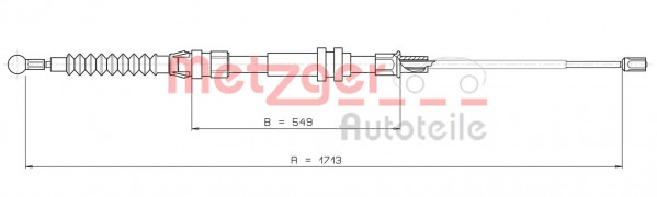 METZGER 10.7432 - Seilzug, Feststellbremse