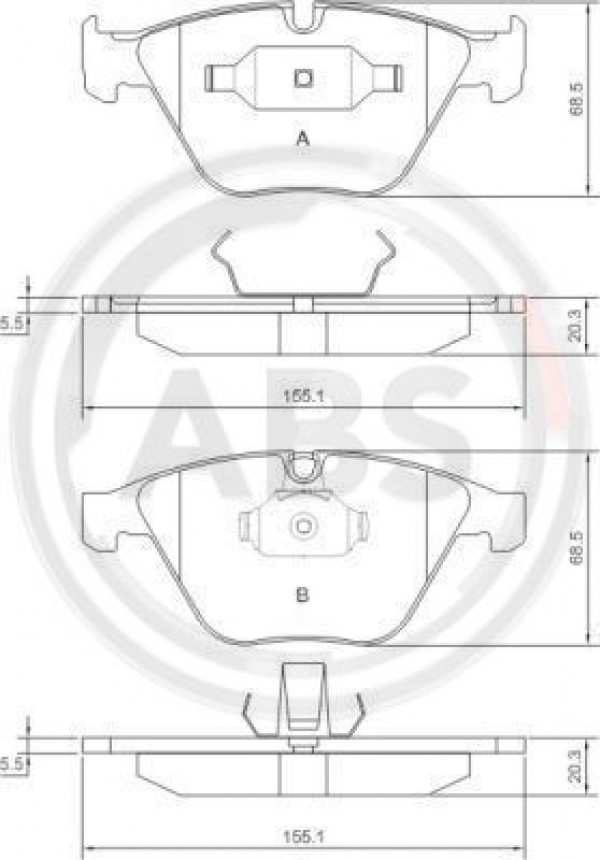 A.B.S. 37346 - Bremsbelagsatz, Scheibenbremse