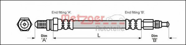 METZGER 4114804 - Bremsschlauch