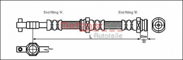 METZGER 4113304 - Bremsschlauch