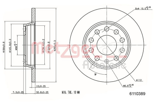 METZGER 6110389 - Bremsscheibe