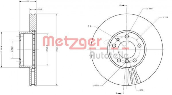 METZGER 6110522 - Bremsscheibe