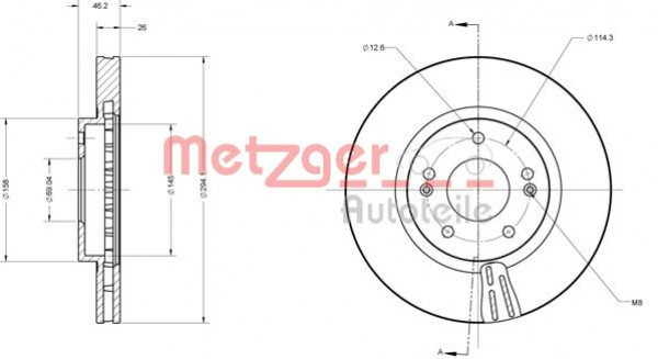 METZGER 6110620 - Bremsscheibe