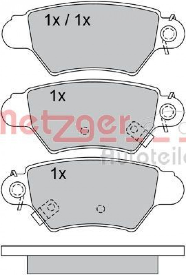 METZGER 1170042 - Bremsbelagsatz, Scheibenbremse