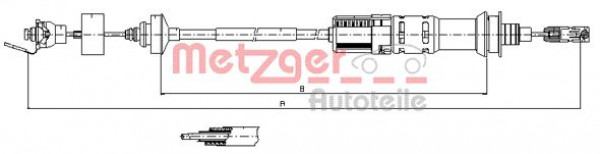 METZGER 11.3924 - Seilzug, Kupplungsbetätigung