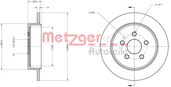 METZGER 6110333 - Bremsscheibe