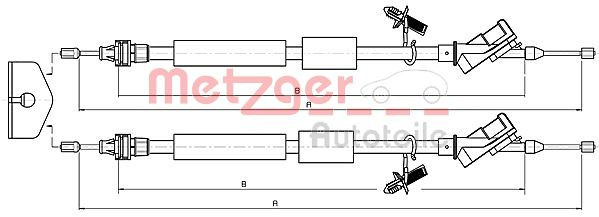 METZGER 10.5371 - Seilzug, Feststellbremse