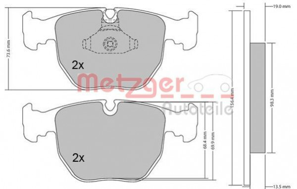 METZGER 1170238 - Bremsbelagsatz, Scheibenbremse