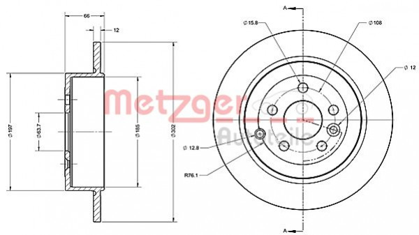 METZGER 6110366 - Bremsscheibe