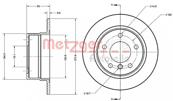 METZGER 6110444 - Bremsscheibe