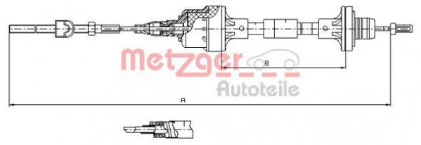 METZGER 11.2561 - Seilzug, Kupplungsbetätigung