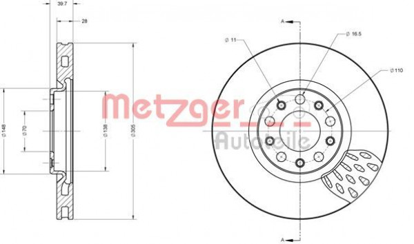 METZGER 6110558 - Bremsscheibe