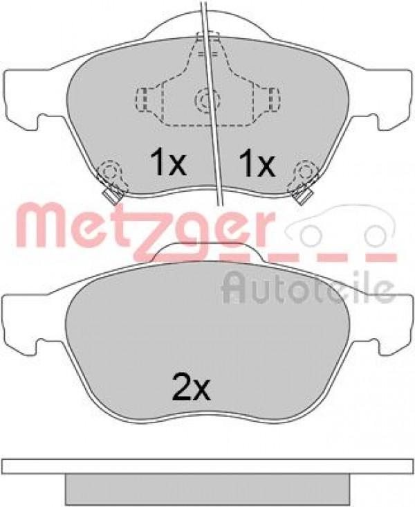 METZGER 1170587 - Bremsbelagsatz, Scheibenbremse