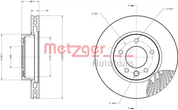 METZGER 6110518 - Bremsscheibe