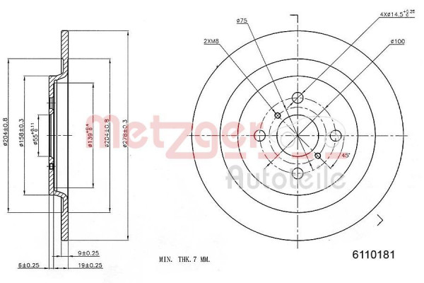 METZGER 6110181 - Bremsscheibe