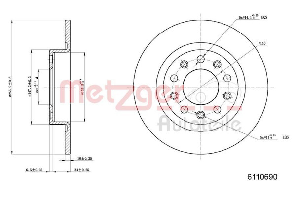 METZGER 6110690 - Bremsscheibe