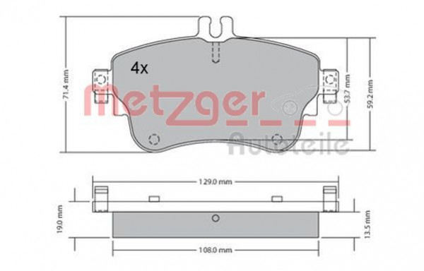 METZGER 1170149 - Bremsbelagsatz, Scheibenbremse