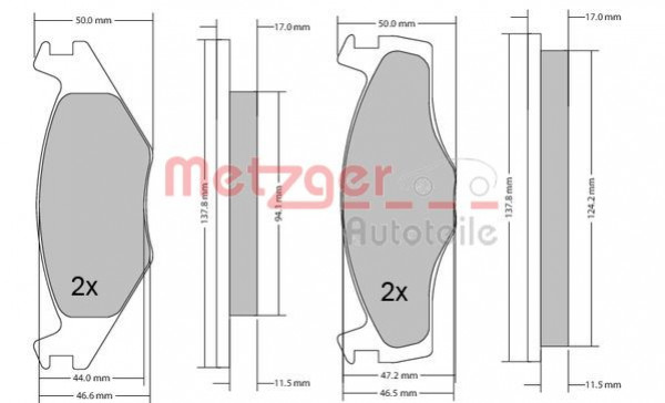 METZGER 1170103 - Bremsbelagsatz, Scheibenbremse