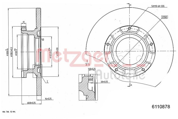 METZGER 6110878 - Bremsscheibe