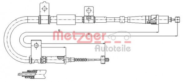 METZGER 17.2551 - Seilzug, Feststellbremse