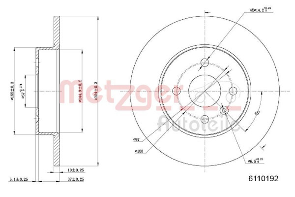 METZGER 6110192 - Bremsscheibe