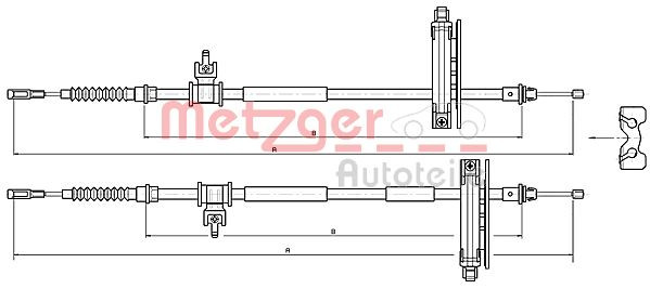 METZGER 10.5359 - Seilzug, Feststellbremse