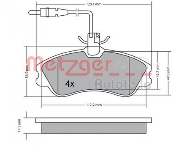 METZGER 1170150 - Bremsbelagsatz, Scheibenbremse