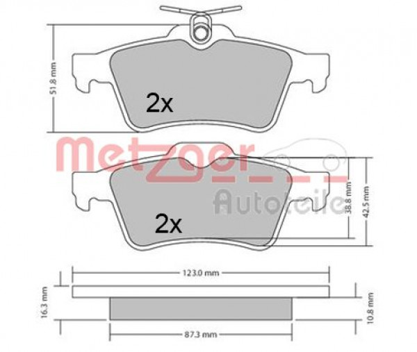 METZGER 1170503 - Bremsbelagsatz, Scheibenbremse