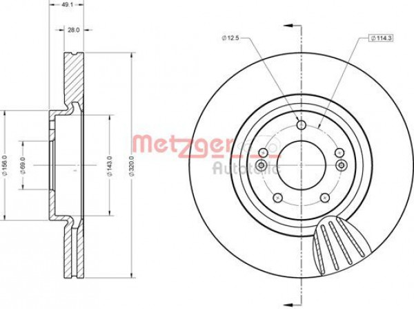 METZGER 6110849 - Bremsscheibe