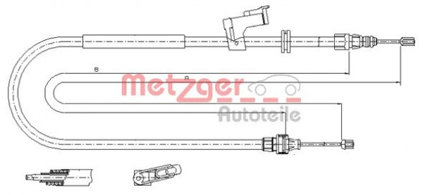 METZGER 11.5495 - Seilzug, Feststellbremse